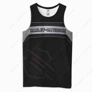 Harley Davidson Minimalist Hoodie Modern Black and Silver Logo Harley Davidson Motorcycle Hoodie 4 tank top