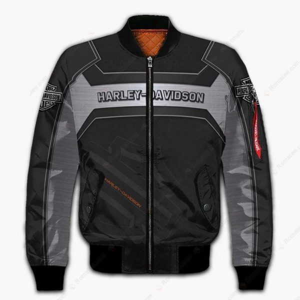 Harley Davidson Minimalist Hoodie, Modern Black and Silver Logo Harley Davidson Motorcycle Hoodie