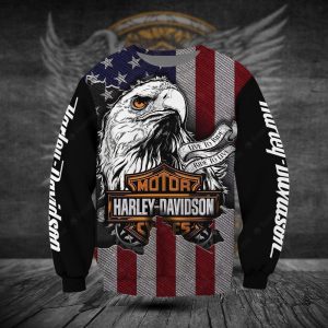 Harley Davidson Patriotic Eagle and Flag Hoodie H D Just Fckn Send It Hoodie 3 long sleeve