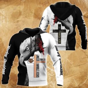 Harley-Davidson Split Eagle and Cross Hoodie, Harley-Davidson A Little Bit of Harley, A Whole Lot of Jesus Hoodie