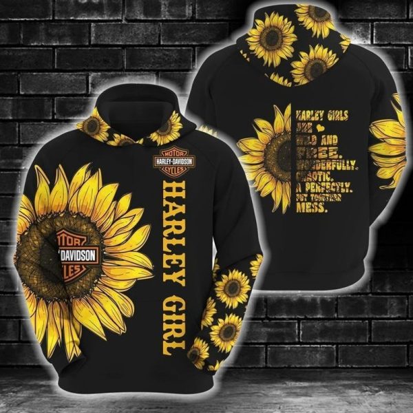 Harley-Davidson Sunflower Merch, Harley Girl Sunflower Design Celebrating Freedom and Individuality