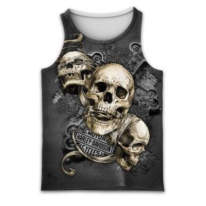 Harley Davidson Three Wise Skulls Dark Faith Hoodiej Gothic Christian Harley Davidson Motorcycle Apparel 5 tank top