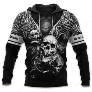 Harley Davidson Three Wise Skulls Hoodie H D See No Evil Gothic Rebellion Apparel 1 hoodie