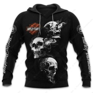 Harley Davidson Three Wise Skulls Hoodie See Hear Speak No Evil Harley Davidson Hoodie 1