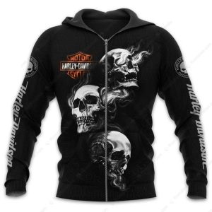 Harley Davidson Three Wise Skulls Hoodie See Hear Speak No Evil Harley Davidson Hoodie 4 zip hoodie