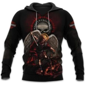 Harley-Davidson Warrior Angel Hoodie, Harley-Davidson Angel Victorious Over Evil Merch