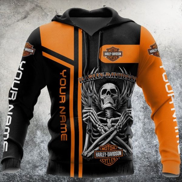 Harley-Davidson Winged Skull and Wrenches Merch, Harley-Davidson Skull Personalize