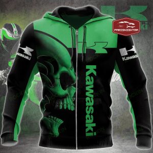 Kawasaki Monster Energy Grim Reaper T Shirt Edgy Biker Skull Tee 3 zip hoodie