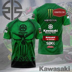 Kawasaki Monster Energy Racing Team Skull Hoodie, Green Punisher Skull Kawasaki Motorsport Edition