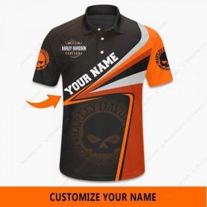 Sporty Harley Davidson Willie G Skull Custom Name Hoodie Vibrant Orange and Black Harley Davidson Personalized Motorcycle Apparel 5 hawaiin shirt