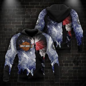 Statue of Liberty Patriotic Harley-Davidson Hoodie, American Culture with Harley-Davidson 3D All Over Print