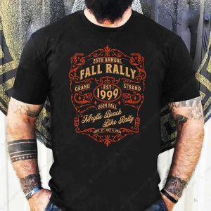 25th Annual Fall Rally Grand Est 1999 Strand T-Shirt, 2024 Fall Myrtle Beach Bike Rally Merch