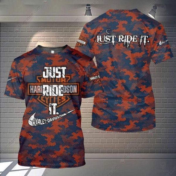 Camouflage Harley-Davidson Just Ride It All-Over Print T-Shirt