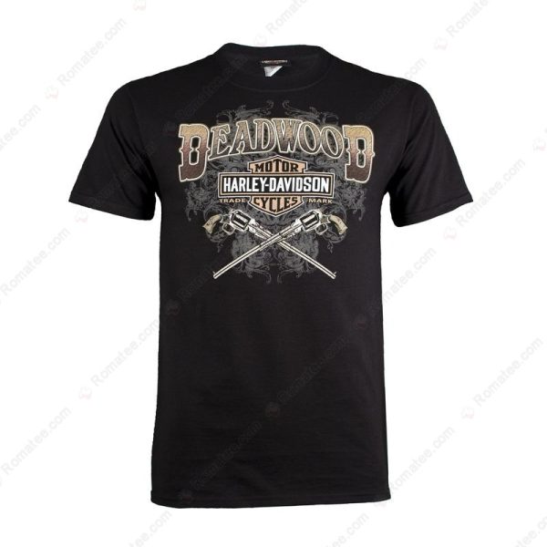 Deadwood Harley-Davidson Wild Bill Guns Merch, Motorcycle Harley-Davidson South Dakota T-Shirt