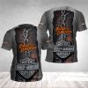 Harley-Davidson Barbed Wire T-Shirt, Skull and Barbed Wire on Denim Background