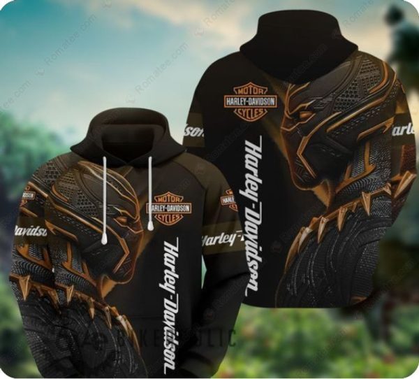 Harley-Davidson Black Panther Hoodie, Harley-Davidson Superhero Merch