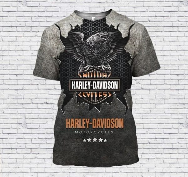 Harley-Davidson Eagle Screw It Let’s Ride Merch, Personalized Eagle and American Flag Graphics Hoodie