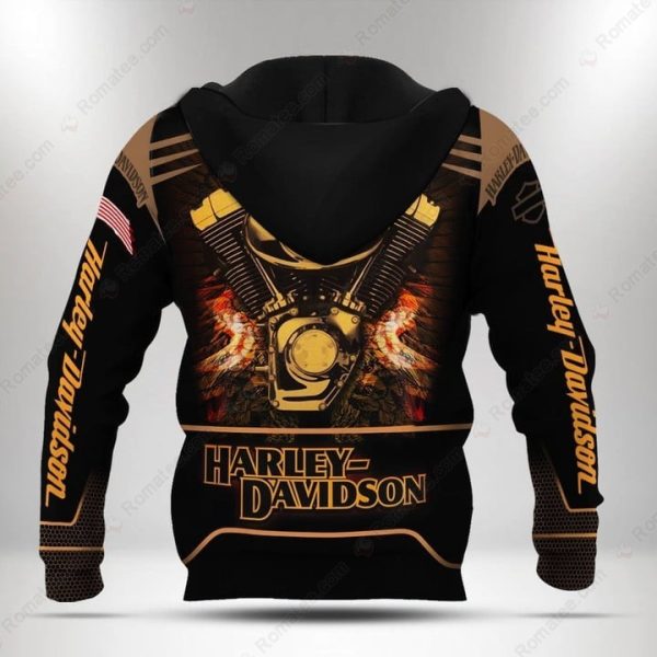 Harley Davidson Eagle Wings And Malaysian Flag Hoodie, Live to Ride Black Harley-Davidson Hoodie