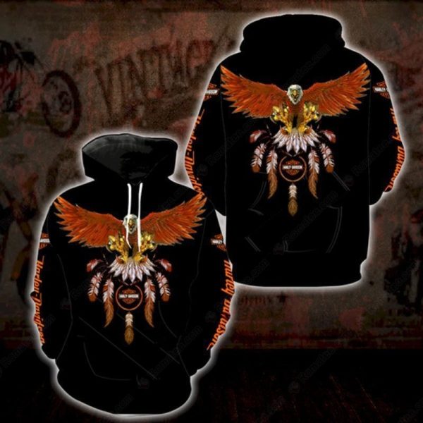 Harley-Davidson Eagle and Dreamcatcher Hoodie, Native American Flair Harley-Davidson 3D All Over Print