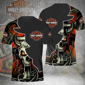 Harley-Davidson Horned Skull and Sword Shirt, Bold Black Harley-Davidson Hoodie