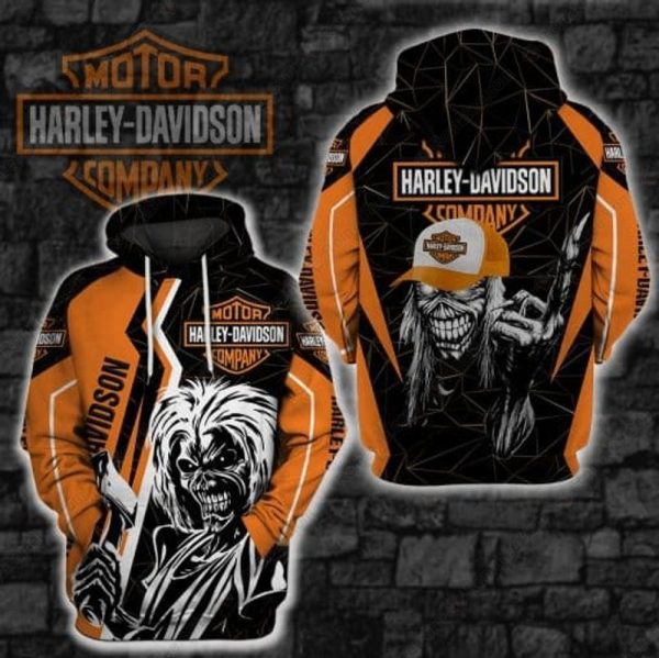 Harley-Davidson Iron Maiden Killer Hoodie, Eagle, Eddie & Motorcycle Design