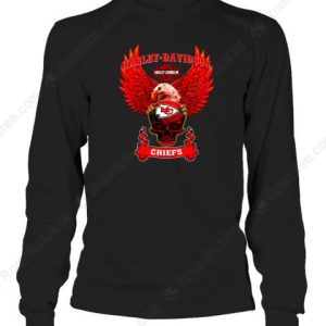 Harley Davidson Kansas City Chiefs T-Shirt, Eagle and Skull Design