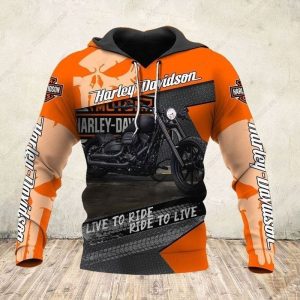 Harley-Davidson Live to Ride Ride to Live Merch, Harley-Davidson Motorcycle Hoodie