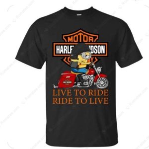 Harley Davidson Minion Rider Live To Ride Ride To Live T-shirt