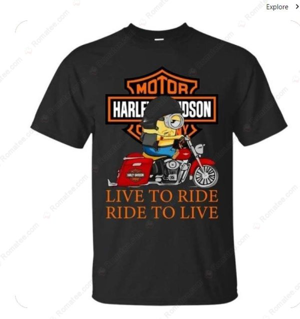 Harley Davidson Minion Rider Live To Ride Ride To Live T-shirt