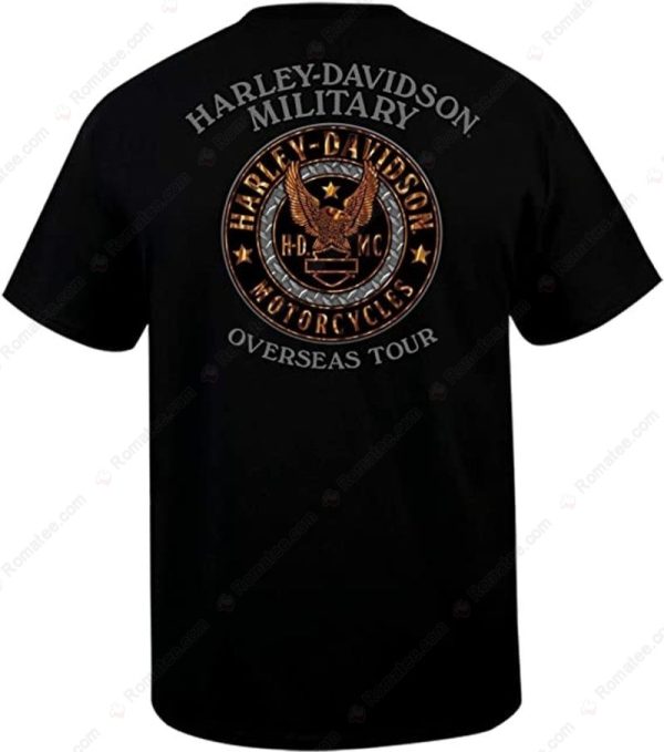 Harley-Davidson Motorcycle Live Free Ride Free Millitary T-Shirt