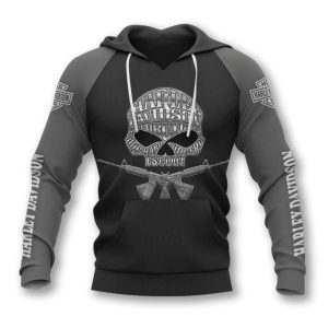 Harley Davidson Skull And Rifles Hoodie Military Inspired Harley Davidson Hoodie 1