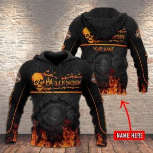 Harley-Davidson Skull Spider Web Hoodie, Black Harley-Davidson Hoodie Cracked Background