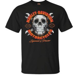 Harley-Davidson Skull and Wrenches T-Shirt, Speed & Power Harley-Davidson Merch