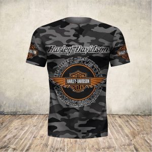 Harley Davidson Urban Adventure Modern Rugged Pullover Harley Davidson Sleek Gray Camo with American Original Design Hoodie 2 tshirt