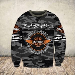 Harley Davidson Urban Adventure Modern Rugged Pullover Harley Davidson Sleek Gray Camo with American Original Design Hoodie 3 long sleeve