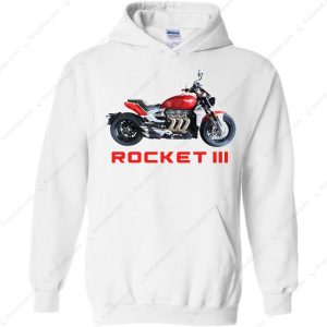 Minimalist Triumph Rocket 3 Biker Pullover Red Rocket III Enthusiast Graphic Hoodie 1