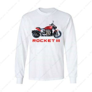 Minimalist Triumph Rocket 3 Biker Pullover Red Rocket III Enthusiast Graphic Hoodie 2 long sleeve