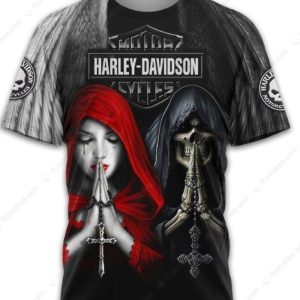 Praying Woman and Grim Reaper Merch, Harley-Davidson Dark Fantasy Tee