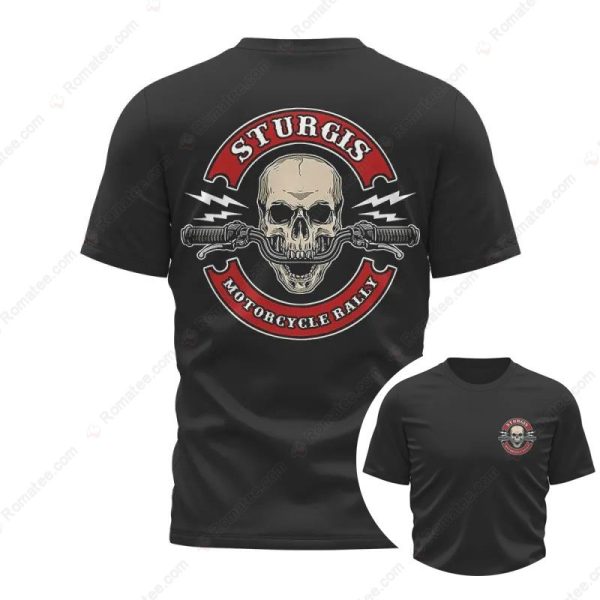 Rider Skull Motorcycle Merch, Sturgis Motorcycle Rally Club T-Shirt