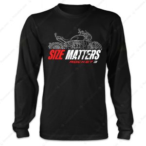 Rocket 3 Size Matters Humor Biker Tee Power Enthusiast Triumph Rocket III Shirt 3 long sleeve