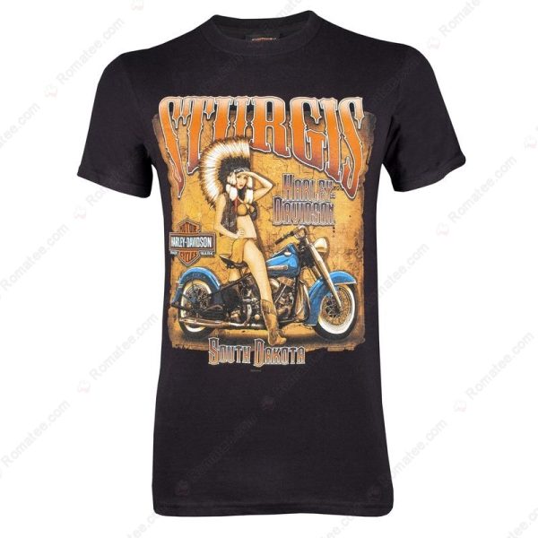 Sturgis Harley-Davidson Native American Pin Up Girl Unisex T-Shirt