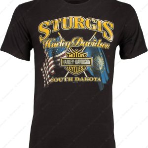 Sturgis Harley Davidson South Dakota Merch Harley Davidson Flag Logo T Shirt 1