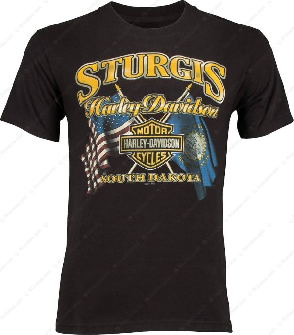 Sturgis Harley-Davidson South Dakota Merch, Harley Davidson Flag Logo T-Shirt