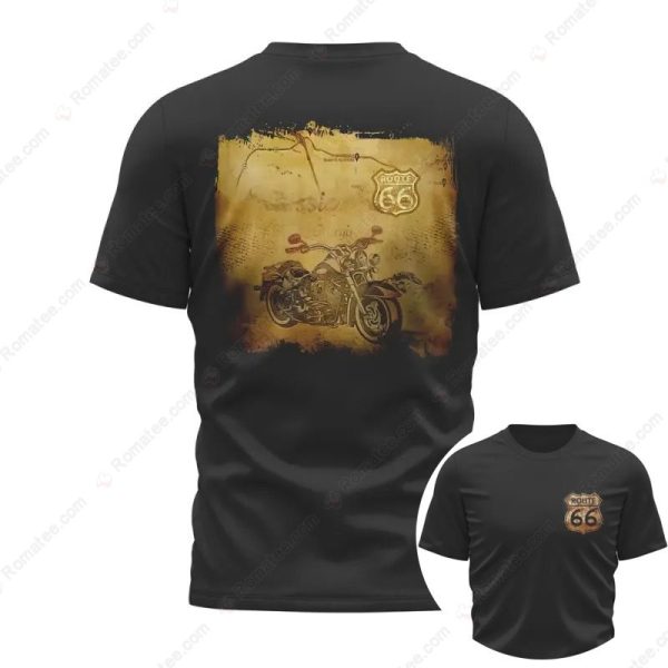 Sturgis Motorcycle Rally Old Map Merch, Route 66 Sturgis Motorcycle T-Shirt