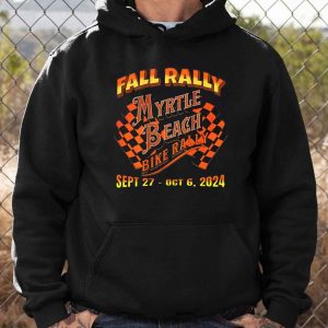 Vibrant Checkered Flag Motorcycle Rally Shirt 2024 Fall Myrtle Beach Bike Rally Event Merch 3 Hoodie