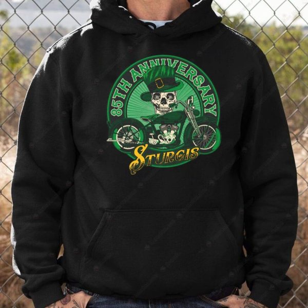 85th Annual Sturgis Motorcycle Rally Leprechaun T-Shirt, Skull Sturgis Motorcycle Hoodie