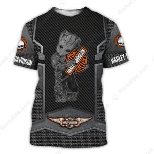 Baby Groot Hugging Harley-Davidson Shirt, Guardians of the Galaxy Style