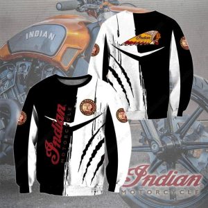 Black and White Scratch Indian Motorcycle Shirt Style Indian Motorcycle Hoodie 2