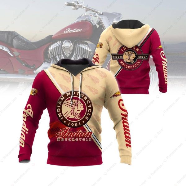 Bold Native American Graphics Indian Motorcycle 3D All Over Print Hoodie