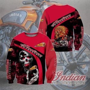 Bold Red and Black Indian Motorcycle Shirt Rock and Roll Inspired Indian Motorcycle Hoodie 3